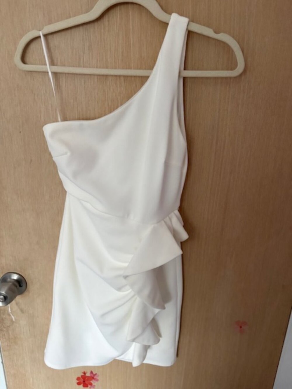 Elegant one shoulder white dress